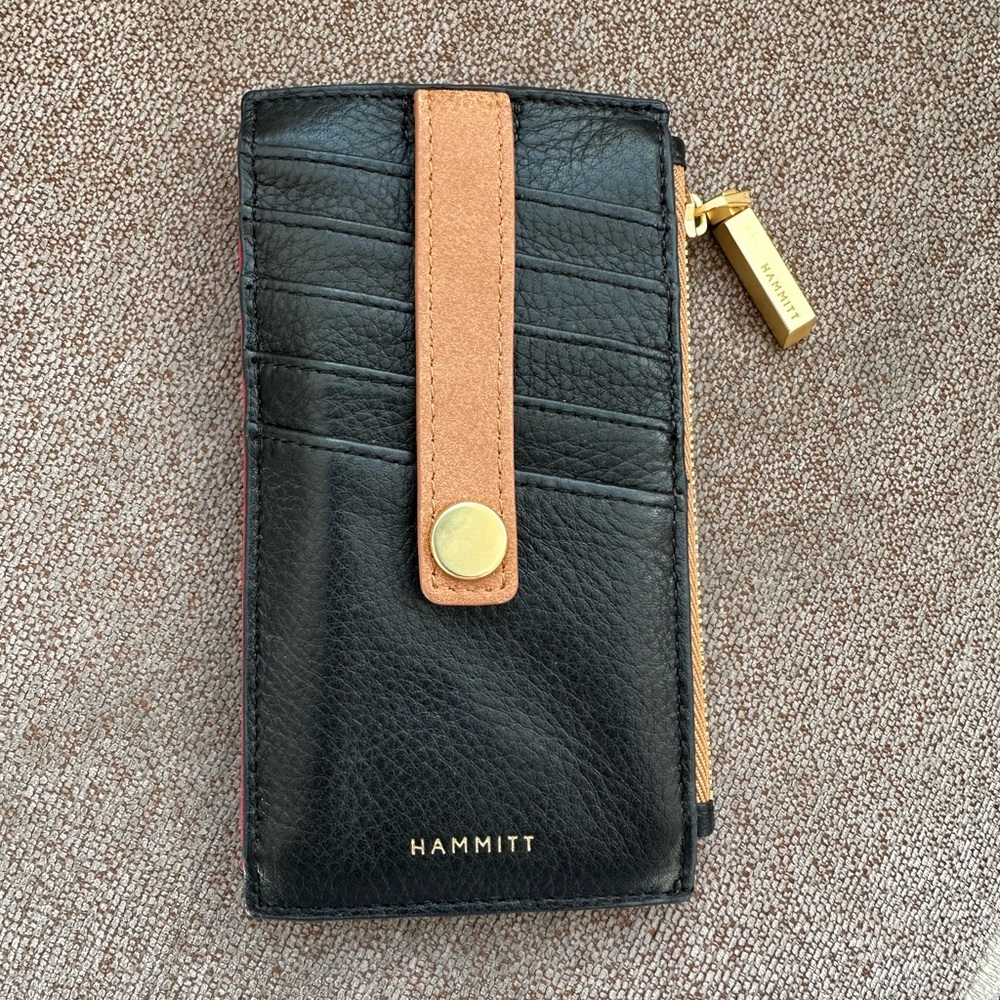 Hammitt Black and Tan Leather Card Holder